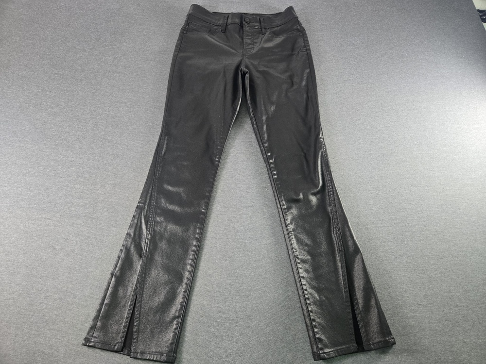 Express Jeans Womens 8 Black Skyscraper Mid Rise Flare Stretch Denim Pants